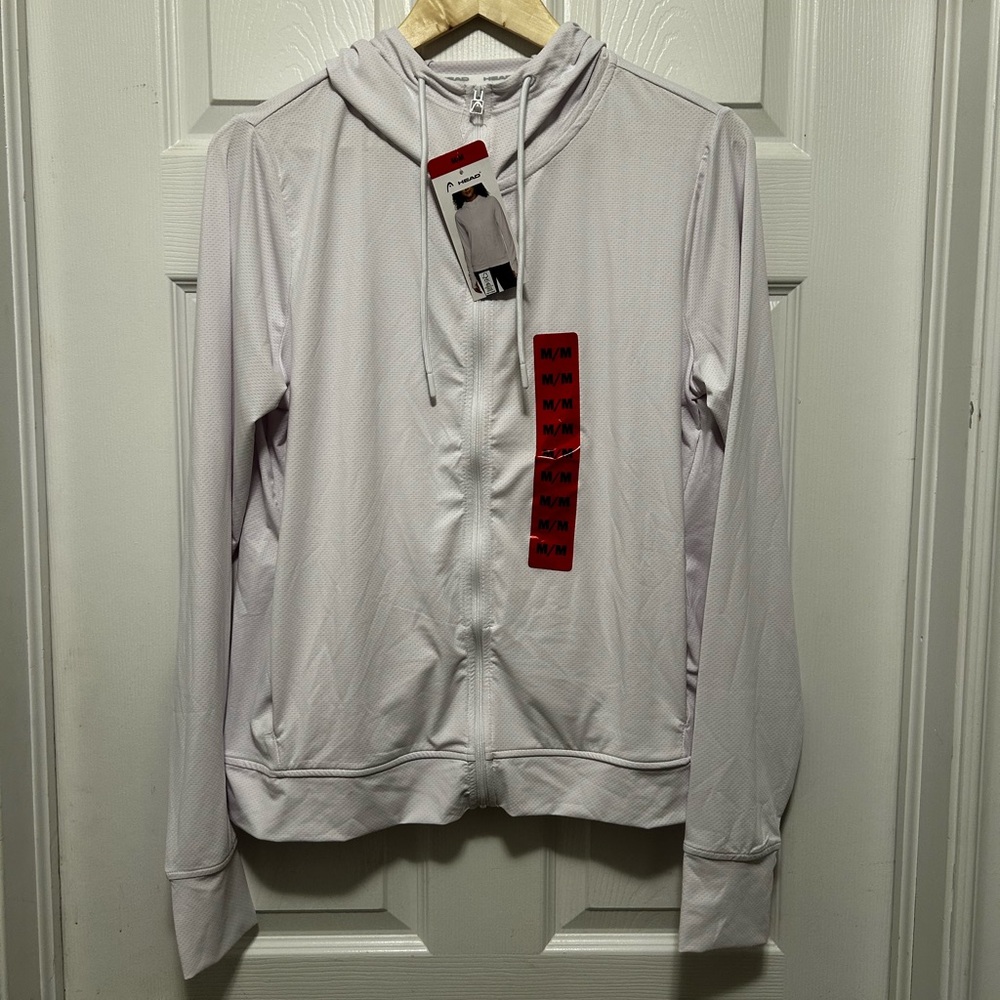 Head, white full zip hoodie, size medium.
